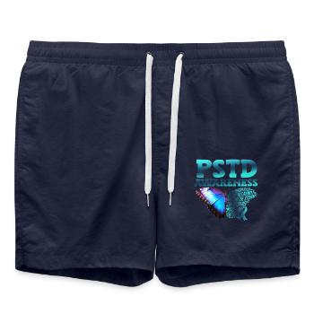 Pstd awareness Post-traumatic - Swim Trunks - french navy - Front - AI Model Male 185 light (185cm)