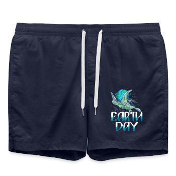 Jour de la Terre Mère Nature Tortue de mer - Short de bain - bleu marine - Devant - AI Model Male 185 light (185cm)