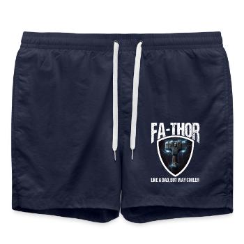 Papa Vathor Va Thor Vatertag Vatertagsgeschenk - Badeshorts - French Navy - Vorne - AI Model Male 185 light (185cm)