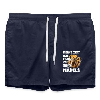 Keine Zeit Ich Muss Zu Meinen Mädels - Badeshorts - French Navy - Vorne - AI Model Male 185 light (185cm)