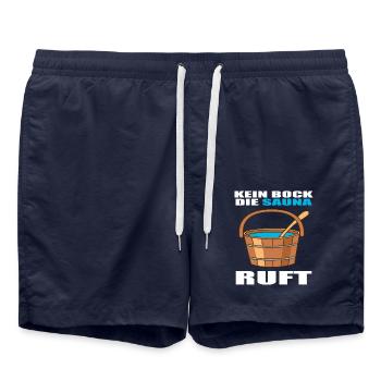 Sauna Saunameister Wellness Entspannung Saunieren - Badeshorts - French Navy - Vorne - AI Model Male 185 light (185cm)