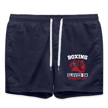 Boxhandschuhe An Probleme Aus Sport Boxer Boxen - Badeshorts - French Navy - Vorne - AI Model Male 185 light (185cm)
