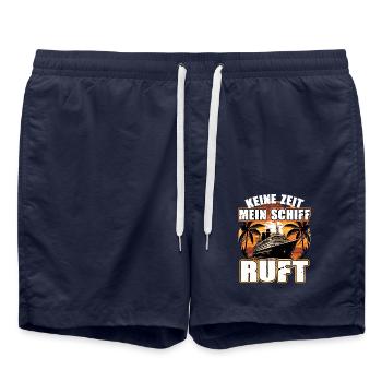 Keine Zeit Mein Schiff Ruft für Kreuzfahrt Fans - Badeshorts - French Navy - Vorne - AI Model Male 185 light (185cm)