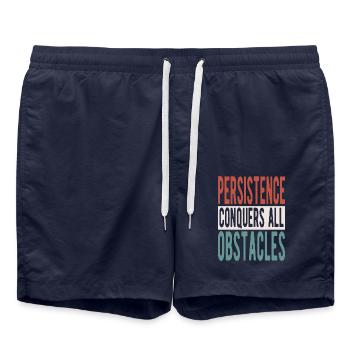 La persévérance surmonte tous les obstacles - Short de bain - bleu marine - Devant - AI Model Male 185 light (185cm)