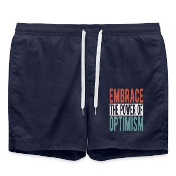 Embrace the power of optimism - Swim Trunks - french navy - Front - AI Model Male 185 light (185cm)
