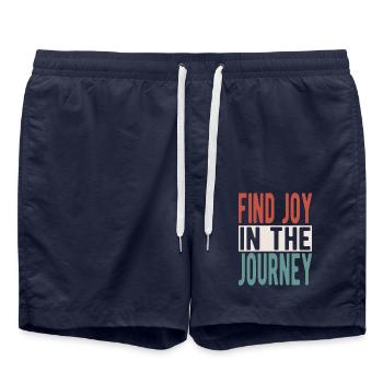 Find joy in the journey - Badeshorts - French Navy - Vorne - AI Model Male 185 light (185cm)
