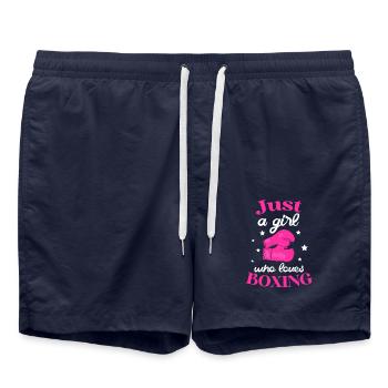Juste une fille qui aime la boxe Sports féministes - Short de bain - bleu marine - Devant - AI Model Male 185 light (185cm)