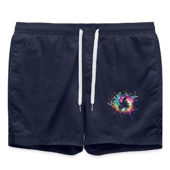 Tie dye Motocross Dirt Bike - Badeshorts - French Navy - Vorne - AI Model Male 185 light (185cm)