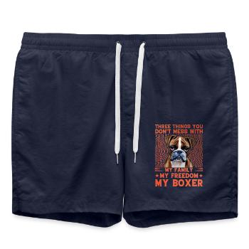 Three things you don't mess with - Badeshorts - French Navy - Vorne - AI Model Male 185 light (185cm)