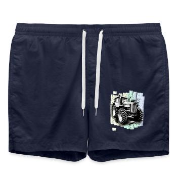 Tracteur Agriculture - Short de bain - bleu marine - Devant - AI Model Male 185 light (185cm)