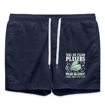 Why Do Piano Players Wear Glasses They Can't C - Badeshorts - French Navy - Vorne - AI Model Male 185 light (185cm)