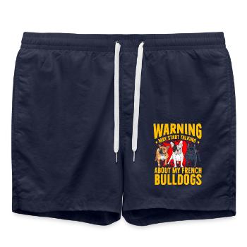 Avertissement peut commencer à parler de mon bouledogue français - Short de bain - bleu marine - Devant - AI Model Male 185 light (185cm)