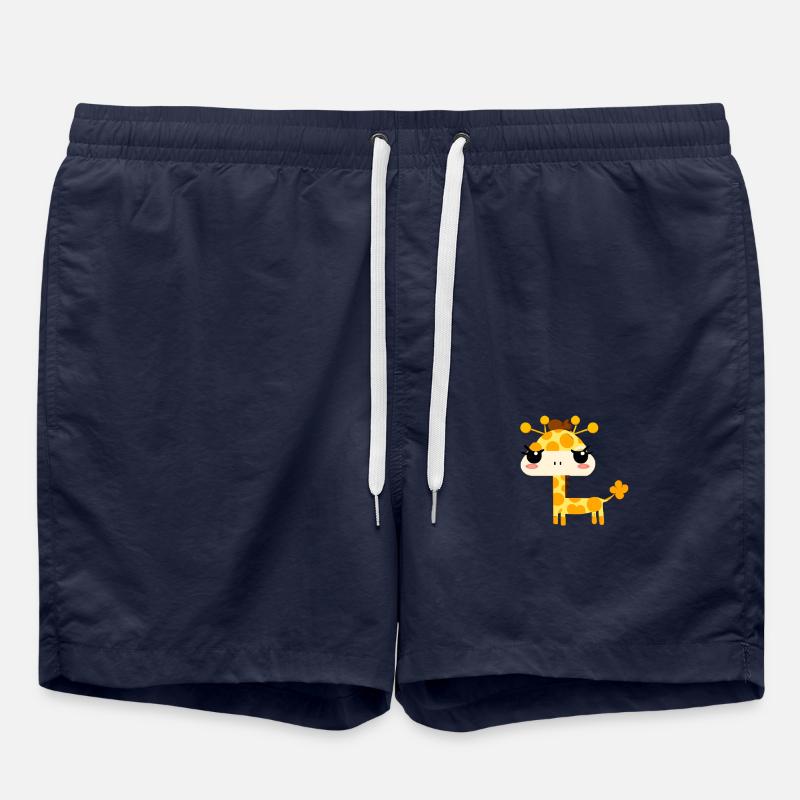 Mignonne girafe kawaii - Short de bain - bleu marine