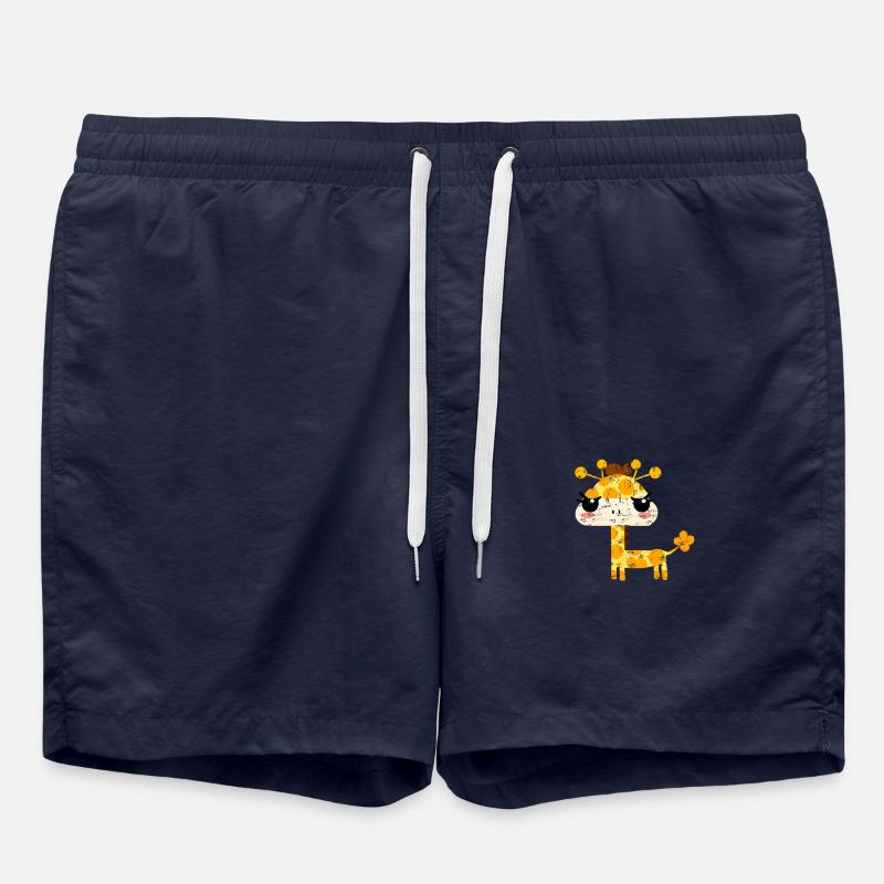 süße kawaii giraffe - Badeshorts - French Navy