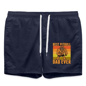 Best Pitbull dad ever - Swim Trunks - french navy - Front - AI Model Male 185 light (185cm)