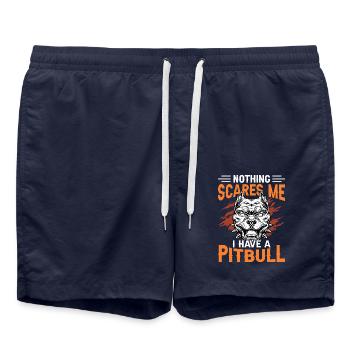 Rien ne me fait peur j’ai un Pitbull - Short de bain - bleu marine - Devant - AI Model Male 185 light (185cm)