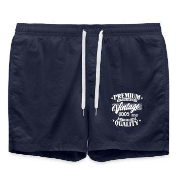 Vintage 2005 Geburtstag Sprüche - Badeshorts - French Navy - Vorne - AI Model Male 185 light (185cm)