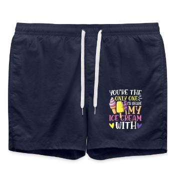 You're The Only One I'd Share My Ice Cream With - Badeshorts - French Navy - Vorne - AI Model Male 185 light (185cm)