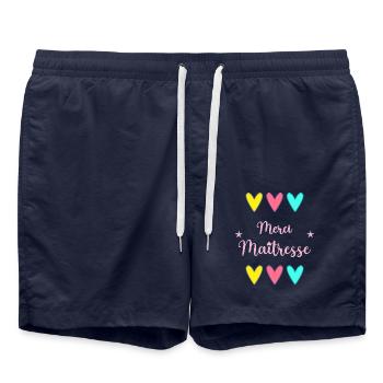 MERCI. MERCI MAÎTRESSE. CADEAU MAÎTRESSE. VACANCES - Short de bain - bleu marine - Devant - AI Model Male 185 light (185cm)