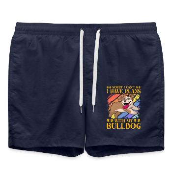 Sorry I can't I have plans with my Bulldog - Swim Trunks - french navy - Front - AI Model Male 185 light (185cm)