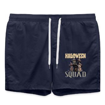 Halloween Squad Katzen Hexen - Badeshorts - French Navy - Vorne - AI Model Male 185 light (185cm)