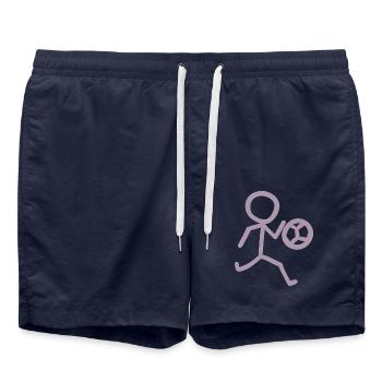 Footballeur Minimaliste - Short de bain - bleu marine - Devant - AI Model Male 185 light (185cm)