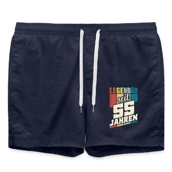 55. Geburtstag Legendär Seit 55 Jahren Legende 55 - Badeshorts - French Navy - Vorne - AI Model Male 185 light (185cm)