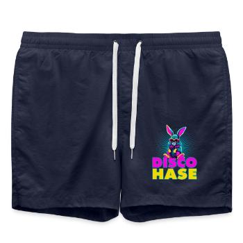 Disco Hase Tanz Tanzen - Badeshorts - French Navy - Vorne - AI Model Male 185 light (185cm)