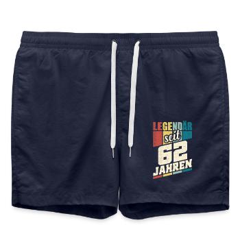 62. Geburtstag Legendär Seit 62 Jahren Legende 62 - Badeshorts - French Navy - Vorne - AI Model Male 185 light (185cm)