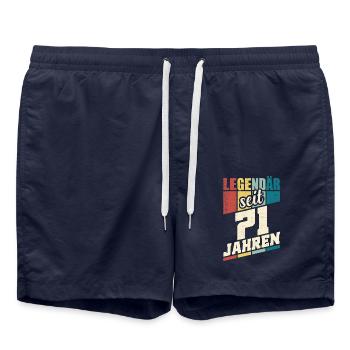 71. Geburtstag Legendär Seit 71 Jahren Legende 71 - Badeshorts - French Navy - Vorne - AI Model Male 185 light (185cm)