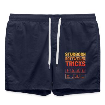 Stubborn Rottweiler Tricks - Swim Trunks - french navy - Front - AI Model Male 185 light (185cm)