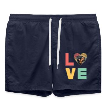 Love Rottweiler - Badeshorts - French Navy - Vorne - AI Model Male 185 light (185cm)
