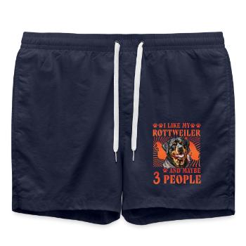I like my Rottweiler and maybe 3 People - Badeshorts - French Navy - Vorne - AI Model Male 185 light (185cm)
