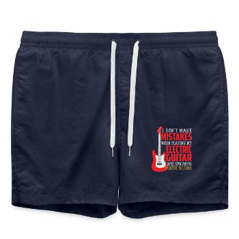 Vater mit E-Gitarre - Badeshorts - French Navy - Vorne - AI Model Male 185 light (185cm)