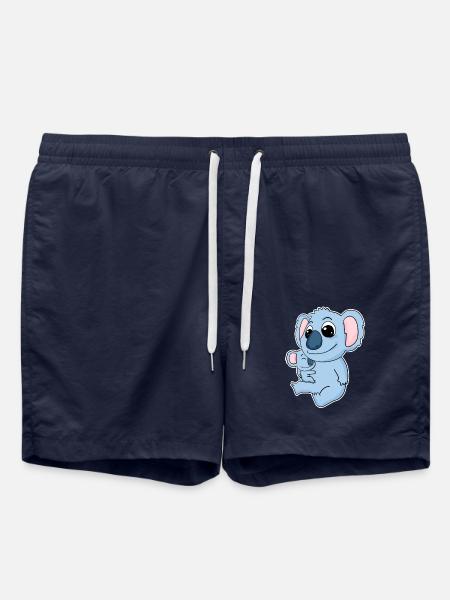 Koala Familie - Koala mit Baby - Koala Motiv - Badeshorts - French Navy