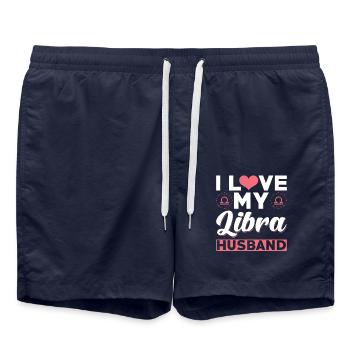 J’aime mon mari Balance - Short de bain - bleu marine - Devant - AI Model Male 185 light (185cm)