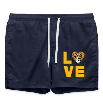 Beagle Love - Swim Trunks - french navy - Front - AI Model Male 185 light (185cm)