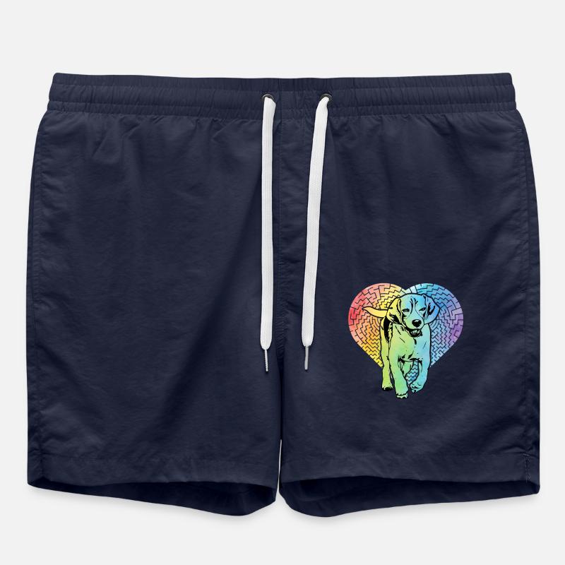 Beagle Hund Retro - Badeshorts - French Navy
