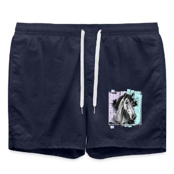 Cheval - Short de bain - bleu marine - Devant - AI Model Male 185 light (185cm)