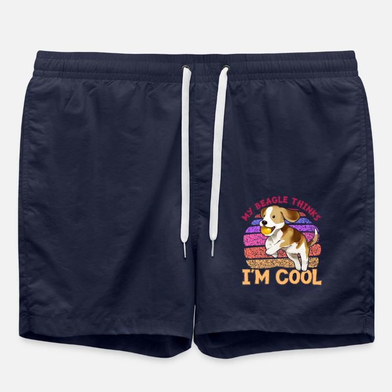 My Beagle thinks I'm cool - Badeshorts - French Navy