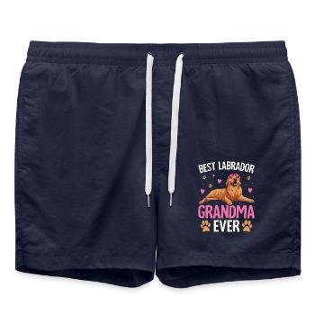 BEST LABRADOR GRANDMA EVER - Swim Trunks - french navy - Front - AI Model Male 185 light (185cm)