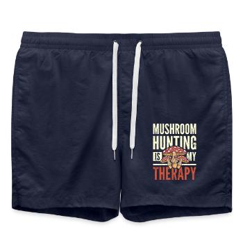 Mushroom hunting is my therapy - Swim Trunks - french navy - Front - AI Model Male 185 light (185cm)