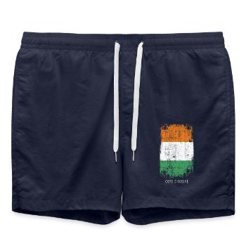 Souvenir avec le drapeau de la Côte d’Ivoire - Short de bain - bleu marine - Devant - AI Model Male 185 light (185cm)