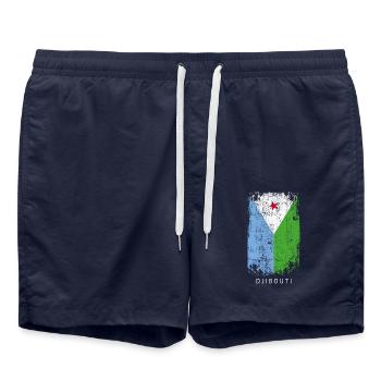 Souvenir avec le drapeau du pays de Djibouti - Short de bain - bleu marine - Devant - AI Model Male 185 light (185cm)