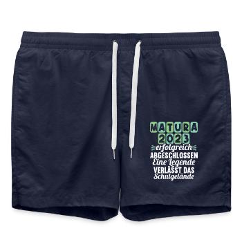 Matura Junge Mädchen Damen und Herren Matura 2023 - Badeshorts - French Navy - Vorne - AI Model Male 185 light (185cm)