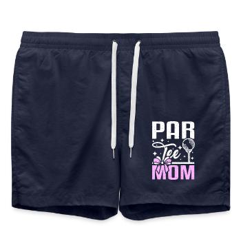 Par tee mom design for golfing mother - Swim Trunks - french navy - Front - AI Model Male 185 light (185cm)
