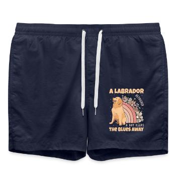 A Labrador Retriever a day keeps the blues away - Swim Trunks - french navy - Front - AI Model Male 185 light (185cm)