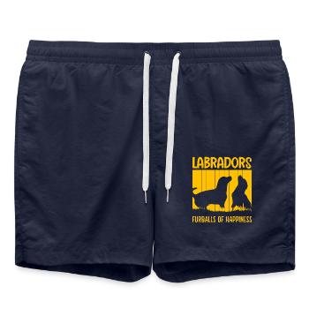 Labradors furballs og Happiness - Swim Trunks - french navy - Front - AI Model Male 185 light (185cm)