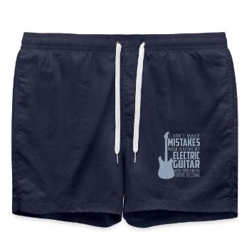 Vater mit E-Gitarre - Badeshorts - French Navy - Vorne - AI Model Male 185 light (185cm)