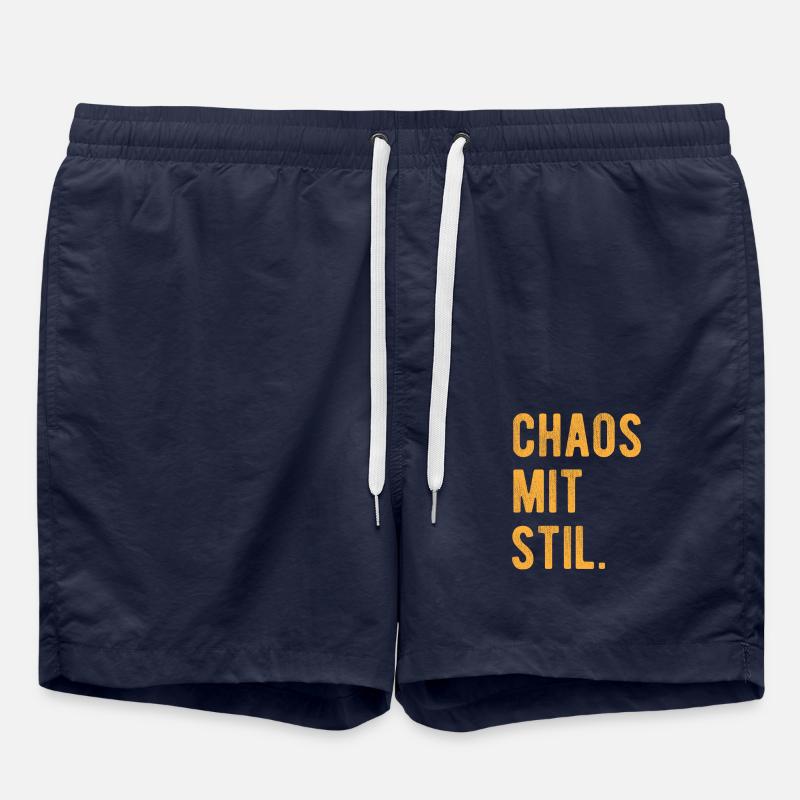 Chaos Mit Stil Lustiger Spruch - Badeshorts - French Navy